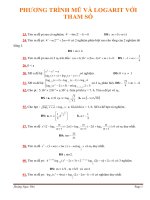 Bài tập PT mũ và logarit với tham số