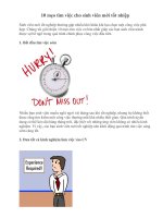 10 mẹo tìm việc cho sinh viên mới tốt nhiệp