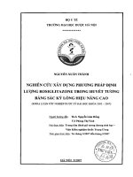 Nghiên cứu xây dựng phương pháp đinh lượng rosiglitazone trong huyết tương bằng sắc ký lỏng hiệu năng cao