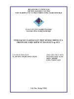 tinh sạch và khảo sát một số đặc điểm của protease chịu kiềm từ bacillus sp. sv1