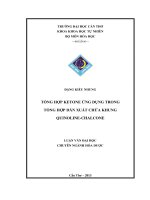 tổng hợp ketone ứng dụng trong tổng hợp dẫn xuất chứa khung quinolinechalcone