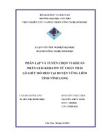 phân lập và tuyển chọn vi khuẩn phân giải keratin từ chất thải lõ giết mổ heo tại huyện vũng liêm tỉnh vĩnh long