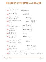 Một số bài tập về phương trình logarit