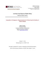 Inequality in singapore  requirements for enhancing the quality of public debate 