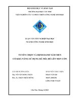 tuyển chọn và định danh nấm men có khả năng sử dụng bã mía để lên men cồn