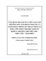 Ứng dụng bài tập sửa chữa sai lầm thường mắc giai đoạn chạy đà và giậm nhảy trong kỹ thuật nhảy xa kiểu ưỡn thân cho học sinh nữ khối 11 trường THPT bến tre   phúc yên   vĩnh phúc