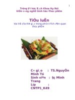 Vai trò của thị giác trong phân tích cảm quan thực phẩm