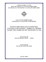 đánh giá hiện trạng quản lý khai thác và sử dụng nước dưới đất – nghiên cứu thí điểm tại khu công nghiệp trà nóc thành phố cần thơ