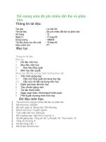 Đề cương môn độ phì nhiêu đất đai và phân bón