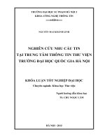 Nghiên cứu nhu cầu tin tại trung tâm thông tin thư viện trường đại học quốc gia hà nội
