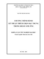 Chương trình demo kỹ thuật trích chọn đặc trưng trong khảm ảnh