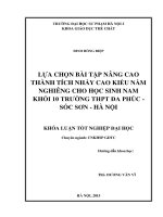 Lựa chọn bài tập nâng cao thành tích nhảy cao kiểu nằm nghiêng cho học sinh nam khối 10 trường THPT đa phúc   sóc sơn   hà nội