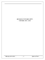 BỘ GIÁO ÁN TIN HỌC LỚP 9 NĂM HỌC 2015  2016