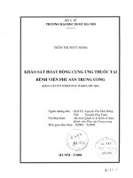 Khảo sát hoạt động cung ứng thuốc tại bệnh viện phụ sản trung ương