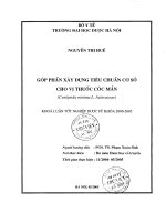 Góp phần xây dựng tiêu chuẩn cơ sở cho vị thuốc cóc mẳn