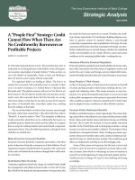 A “people first” strategy credit cannot flow when there are no creditworthy borrowers or profitable projects 