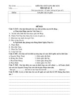 ĐỀ LỊCH SỬ 8 HKII