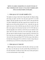 NHỮNG TÁC ĐỘNG ẢNH HƯỞNG CỦA NGUỒN VỐN ĐẦU TƯ  TRỰC TIẾP(FDI) NƯỚC NGOÀI VÀ TỈ LỆ THẤT NGHIỆP(U) ĐẾN  TỔNG SẢN PHẨM TRONG NƯỚC(GDP)