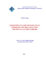 ảnh hưởng của việc bổ sung yucca schidigera lên khả năng tăng trưởng của gà thịt cobb 500