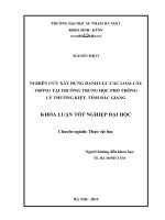 Nghiên cứu xây dựng danh lục các loài cây trồng tại trường THPT lý thường kiệt, tỉnh bắc giang