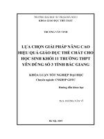 Lựa chọn giải pháp nâng cao hiệu quả giáo dục thể chất cho học sinh khối 11 trường THPT yên dũng số 3 tỉnh bắc giang