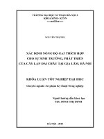 Xác định nồng độ GA3 thích hợp cho sự sinh trưởng, phát triển của cây lan đai châu tại gia lâm, hà nội