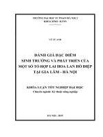 Đánh giá đặc điểm sinh trưởng và phát triển của một số tổ hợp lai hoa lan hồ điệp tại gia lâm   hà nội