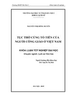 Tục thờ cúng tổ tiên của người công giáo tại giáo họ thủy trạm xã sơn thủy, huyện thanh thủy, tỉnh phúc thọ