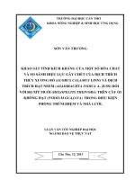 khảo sát tính kích kháng của một số hóa chất và so sánh hiệu lực gây chết của dịch trích thủy xương bồ (acorus calamus linn) và dịch trích hạt neem (azadirachta indica a. juss) đối với bọ xít muỗi (helopeltis theivora) trên cây ổi không hạt (psidium guaja