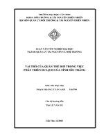 vai trò của quần thể dơi trong việc phát triển du lịch của tỉnh sóc trăng