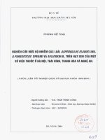 Nghiên cứu mức độ nhiễm các loài aspergilus flavuslink, a  parasiticus speare và aflatoxin b1 trên hạt sen của một số hiệu thuốc ở hà nội, thái bình, thanh hóa và nghệ an