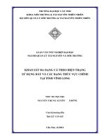 khảo sát đa dạng cá theo hiện trạng sử dụng đất và các dạng thủy vực chính tại tỉnh vĩnh long