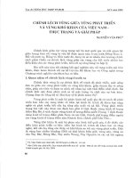 Chênh lệch vùng giữa vùng phát triển và vùng khó khăn của Việt Nam – Thực trạng và giải pháp