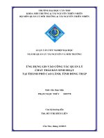 ứng dụng gis vào công tác quản lý chất thải rắn sinh hoạt tại thành phố cao lãnh, tỉnh đồng tháp