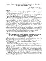 ĐÁNH GIÁ kết QUẢ sớm NONG VAN ĐỘNG MẠCH PHỔI BẰNG BÓNG QUA DA ở TRẺ từ 0 đến 24 THÁNG TUỔI 