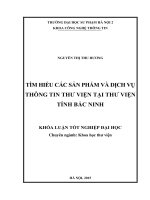Tìm hiểu các sản phẩm và dịch vụ thông tin thư viện tại thư viện tỉnh bắc ninh