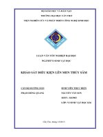 khảo sát điều kiện lên men thủy sâm