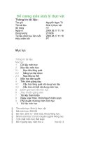 Đề cương môn sinh lý thực vật