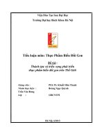 thành tựu và triển vọng phát triển thực phẩm biến đổi gen trên thế giới