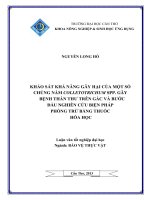 khảo sát khả năng gây hại của một số chủng nấm colletotrichum spp. gây bệnh thán thư trên gấc và bước đầu nghiên cứu biện pháp phòng trừ bằng thuốc hóa học