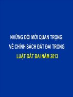 Báo cáo những đổi mới quan trọng về chính sách đất đai trong luật đất đai năm 2013
