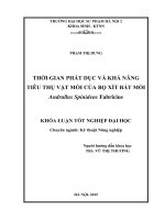 Thời gian phát dục và khả năng tiêu thụ vật mồi của bọ xít bắt mồi