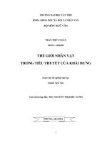 thế giới nhân vật trong tiểu thuyết của khái hưng