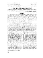 Phát triển nông nghiệpnông thôn tỉnh Champasac  Cộng hòa Dân chủ Nhân dân Lào theo hướng bền vững