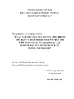 “khảo sát hiệu quả của một số loại thuốc hóa học và dịch trích thực vật đối với  nấm trichoconis sp. và aspergillus sp. gây  lem lép hạt lú trong điều kiện  phòng thí nghiệm