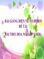 Bài giảng điện tử mầm non lớp Chồi đề tài Bài thơ Hoa nở