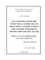 Lựa chọn bài tập nâng cao hiệu quả sút bóng cầu môn bằng mu trong bàn chân cho đội tuyển bóng đã nữ trường THPT nguyễn du   kiến xương thái bình