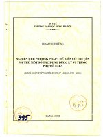 Nghiên cứu phương pháp chế biến cổ truyền và thử một số tác dụng dược lý vị thuốc phụ tử sapa