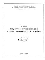 Báo cáo thực trạng thiên nhiên và môi trường tỉnh lâm đồng