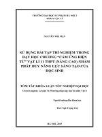 Sử dụng bài tập thí nghiệm trong dạy học chương cảm ứng điện từ  vật lý 11 THPT (nâng cao) nhằm phát huy năng lực sáng tạo của học sinh